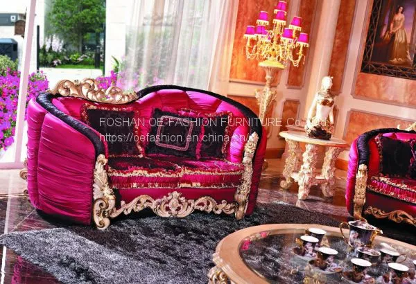 OE-FASHION American Style Antique Style Red Latest Design European Style Sofa photo-3