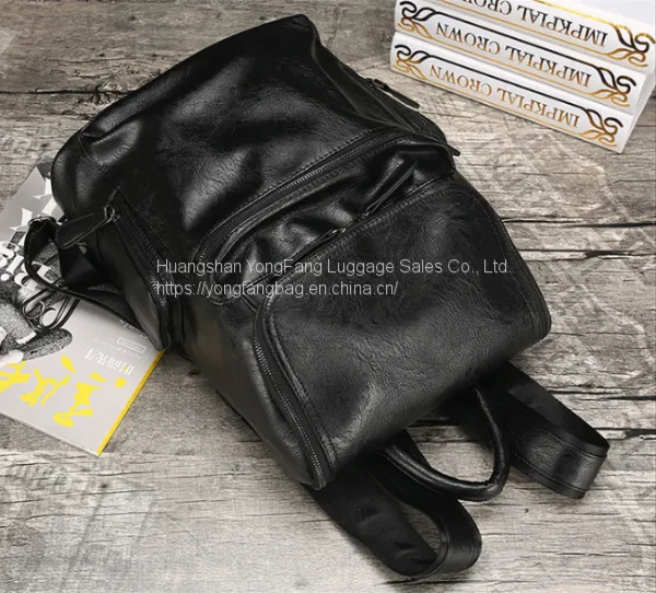 New Leather Casual Backpack Computer Bag photo-4