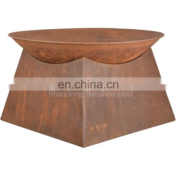 China Factory Outdoor Corten Steel Fire Pit 80cm Diameter Weathering Steel Fire Pit Bowl Indoor Fire Bowls photo-2