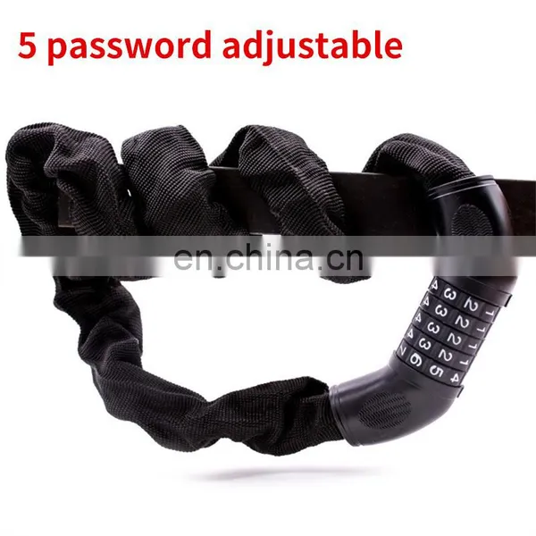 1m Long Safety 5 Digital Code Anti-Theft Motorcycle Bicycle Chain Lock photo-5