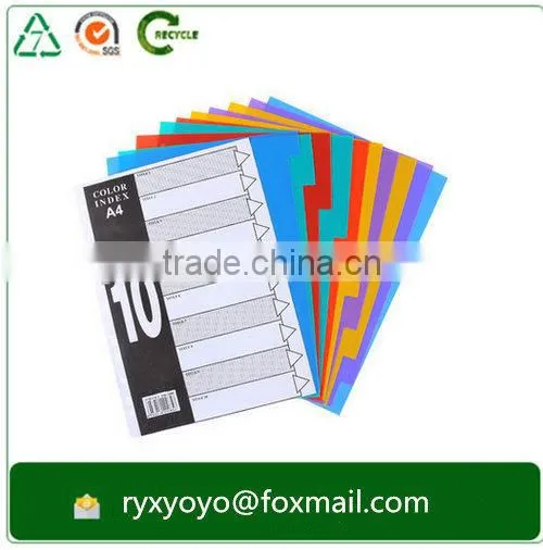 Office/school Statioanry a4 Size pp Plastic Colorful Index Card Divider With Tabs photo-3