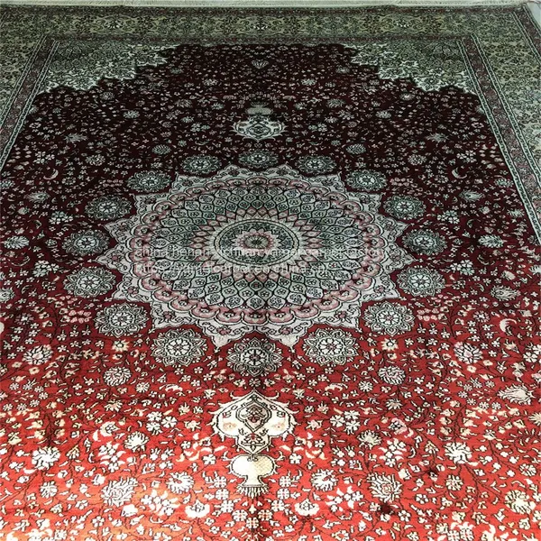 6x9ft Red Color Fine Quality Handmade Silk Persian Carpet for Home Decor photo-2