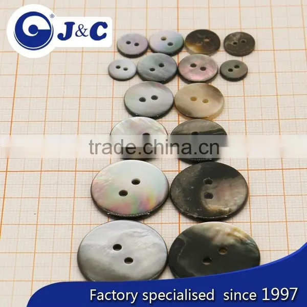 2 Holes Flat Mother of Pearl Sea Shell Button photo-3