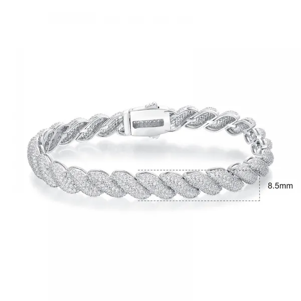 18K Plated Cuban Bracelet 5A Grade Zircon Simple Luxury Jewelry For Girlfriends Lovers Christmas Valentine Birthday Gift photo-5