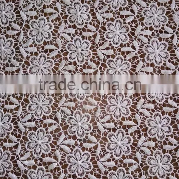 Wholesale Embroidery Fabric Polyester Full Lace Milk Silk Water Soluble Full Lace Fabric For Garment Accessory With Ladies Cloth photo-3