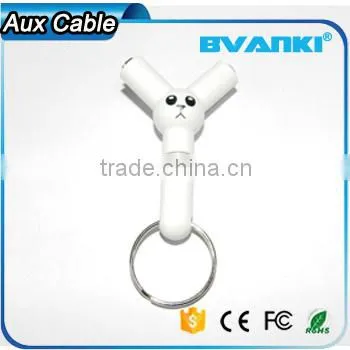 Wholesale Smartphone Accessories 2016 One Male to 2 Female 3.5mm Stereo Male to Female Audio Aux Cable Free Samples Supplier's Choice photo-2