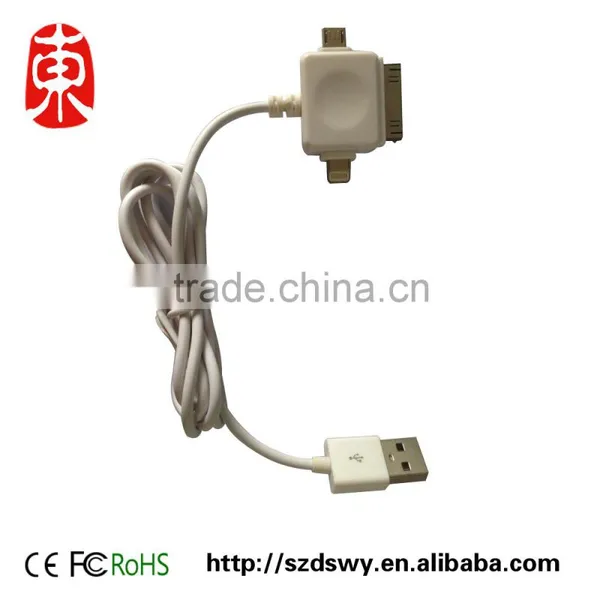 3 in 1 Usb Cable With Step Charging & Data Sync TYPE-C Usb Cable Appliable to Micro to Usb Cables Fast Charging