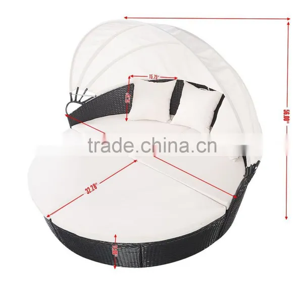 Wholesale Furniture Daybed Unique Design Sofa Garden Rattan Lounge Bed photo-3