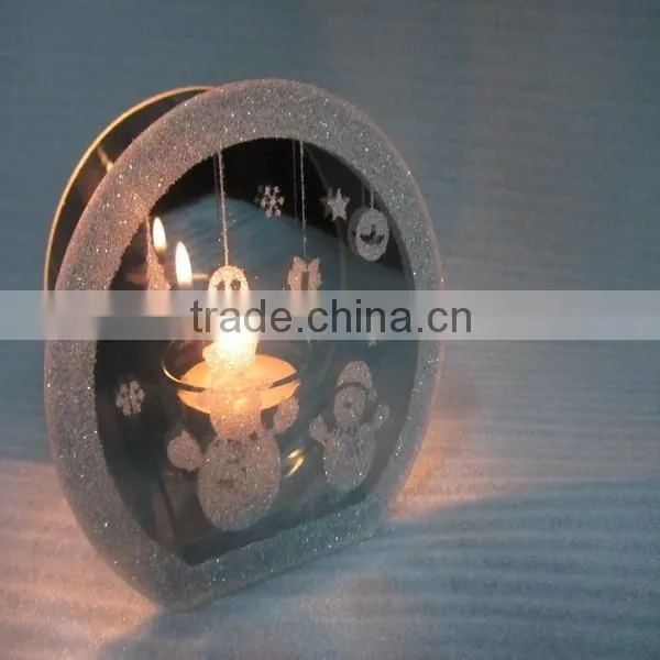 Hot Sale 2016 Christmas Endless Light Snowman Mirror Candle Holder Light,light Sensitive Christmas Candles photo-2