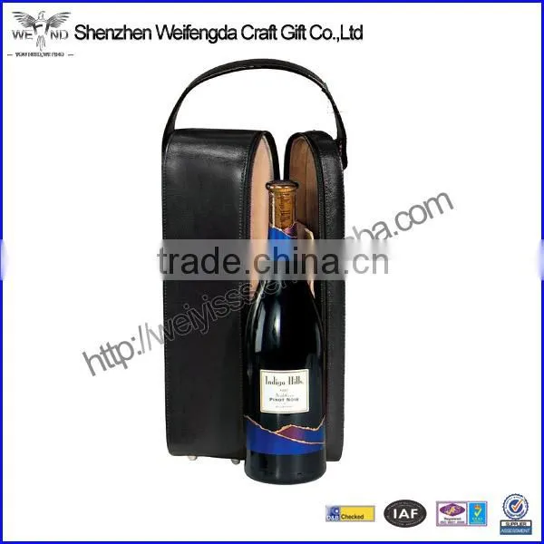 Top Grade PU Leather Single Wine Bottle Holder With Hand Strap photo-4