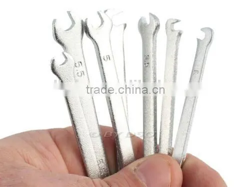 Mini Open End Spanner Wrench Set 7pc 3-5.5mm Flat Offset photo-2