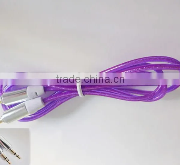 DC3.5 Transparent Colorful Audio&Video Cable With Aluminum Foil /5 Colors photo-2