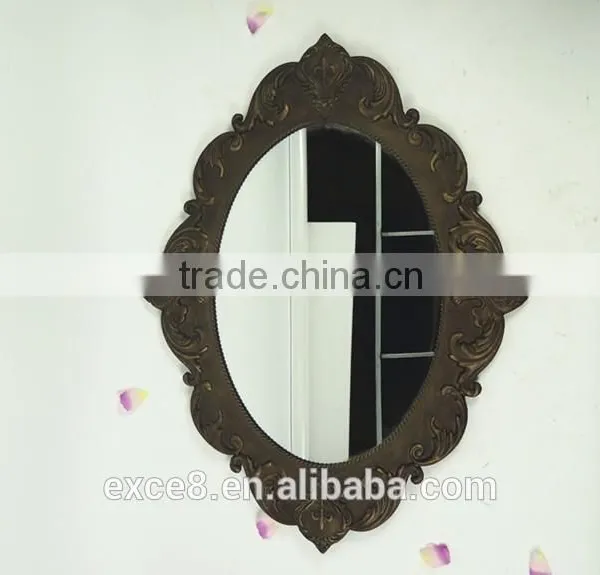 Shabby Chic Metal Antique Wall Mirror in Oval Shape photo-2