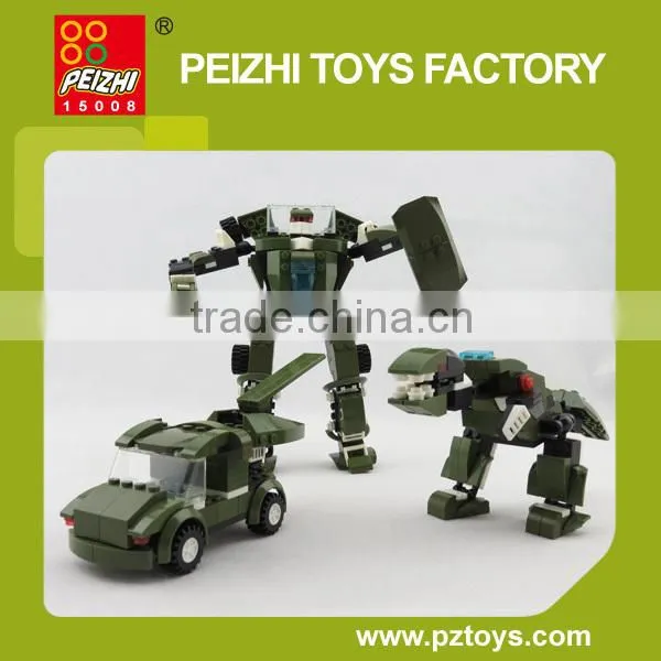 PEIZHI 3 In1 Hot Sale Educational Transformable Robot Plastic Toys Building Blocks