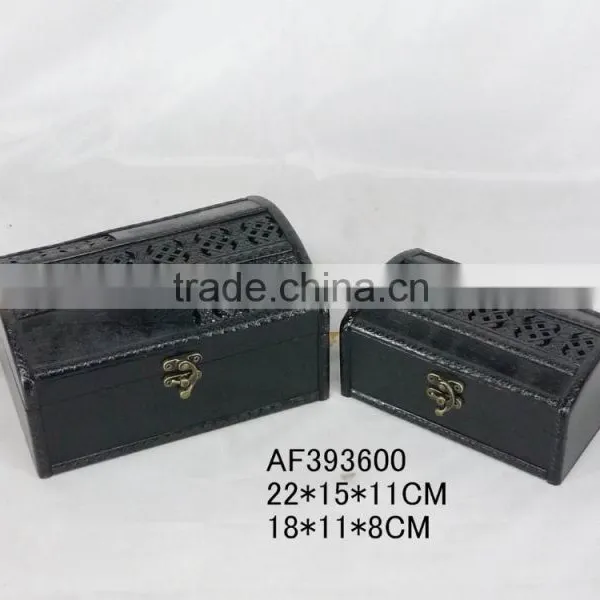 India Style Simple Hollowed Out Metal Gift Jeweled Wood Box