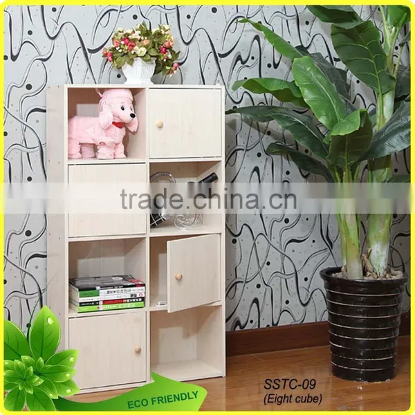 8 Cube Bookcase Wood Storage Cabinet Lockable Cabinet photo-3