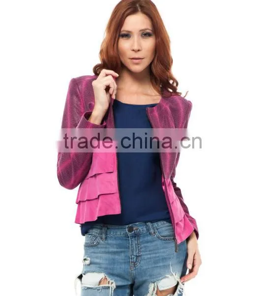 Women Fashion Leather Jacket With Gunuine Leather
