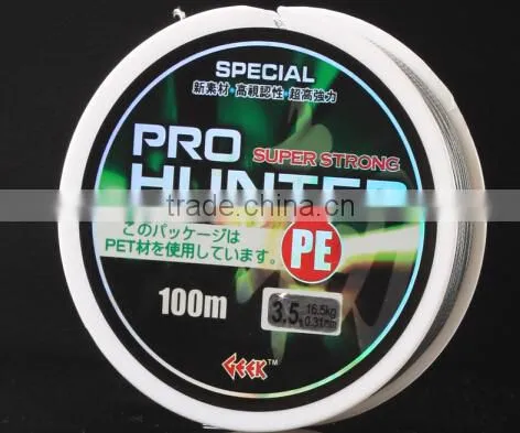 PE Braided Fishing Line, Great Casting Distance and Durability, 3-12 Strands, Color/length of per Spool Are Optional