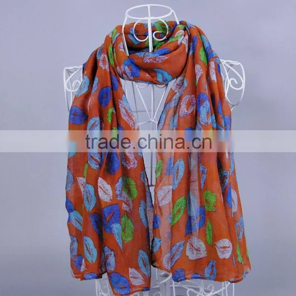 LIP Multicolor 100% Viscose Women Scarf Voile Scarves 180*90 Pashmina Muslim photo-5