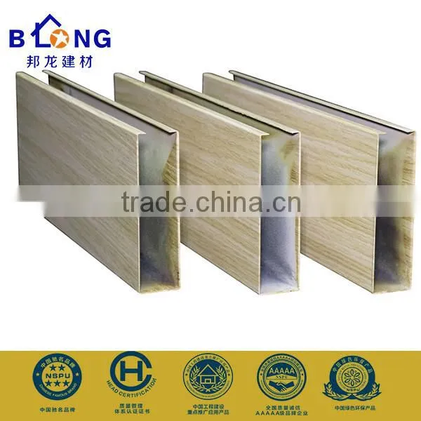 80MM Height Waterproof Wood Grain Suspended Slat Ceiling Panel U Aluminum Screen Ceiling photo-6
