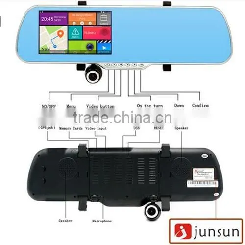 Car Dvr Mirror Rear-View Camera With 5 Inch IPS Mirror Android GPS 1080P Dual Camera Car Video Recorder photo-5