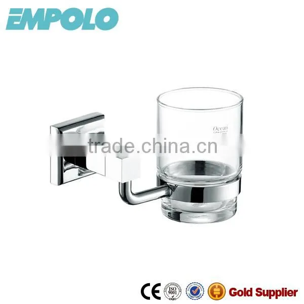 Empolo glass cup with brass holder, brass tumbler shelf, cup shelf 932 05