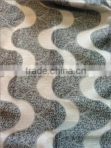 New Arrival Wavy Line Design100% Polyester Jacquard Curtain Fabric