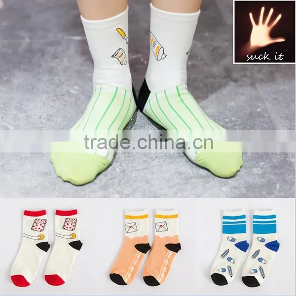 Literary Tide Autumn and Winter Socks New Simple Socks Pencial Book Funny Patterned Socks New Design Socks