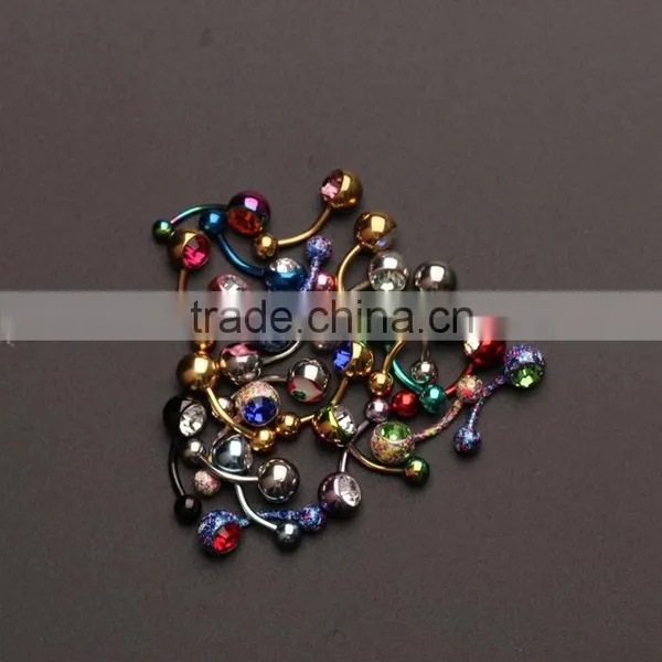 Anime Belly Button14 Gague Surgical Steel Banana Barbell Body Jewelry Magnetic Navel Rings photo-2