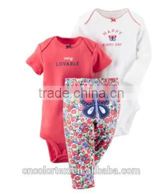 Spring and Autumn Baby Romper Suit With Cute Animal Pattern 3pcs Set Romper+pants photo-4