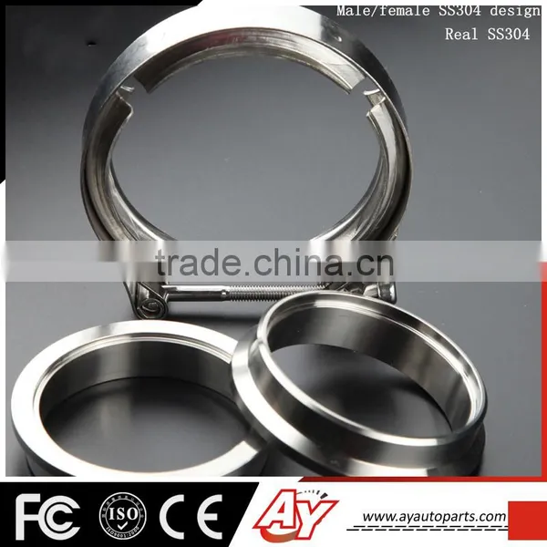 2inch High Quality SS304 Exhaust DownPipe Male Female v Band Clamp Flange Kit