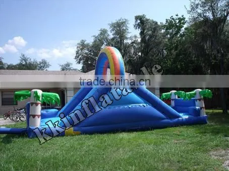 Commercial Ocean Inflatable Double Lane Slide For Adults 18 Feet Accelerator