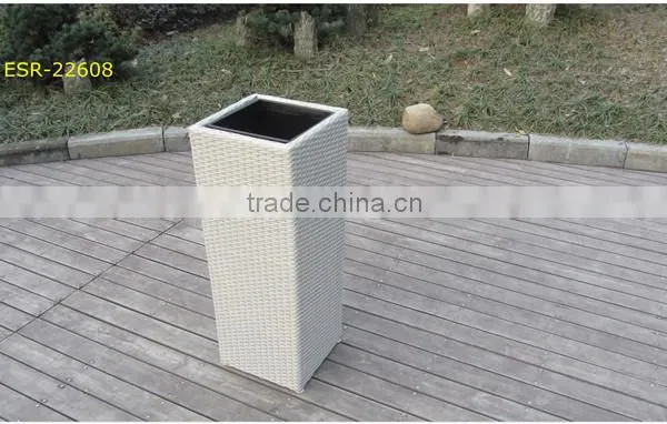 Big Indoor Outdoor Wicker Square Flower Pot photo-5