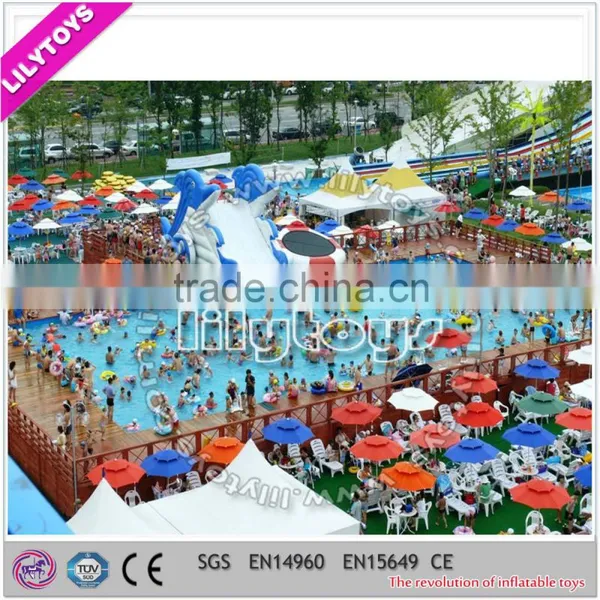 Blue Above Ground Stainless Steel Pools/Inflatable Water Park/inflatable Amusement Park photo-5