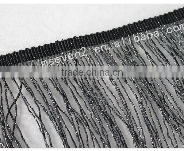 Hot Selling 19cm Width Black Polyester Fashion Trim Finges photo-3