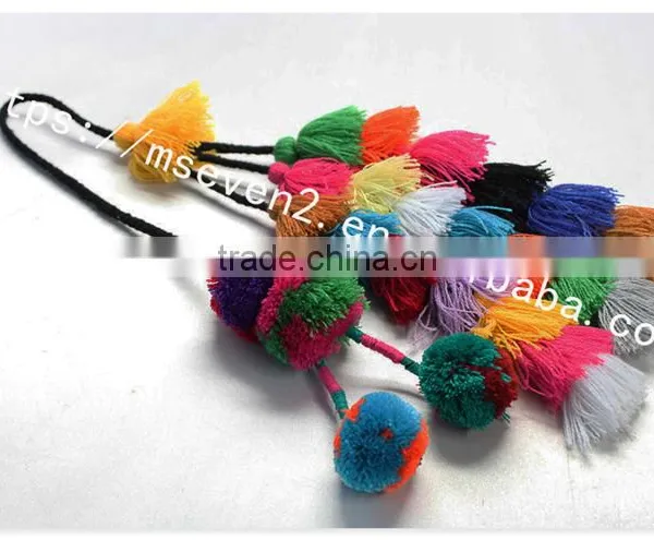 Hot Selling Colorful Pom Pom Ball Cotton Tassel Cord for Decoration photo-3