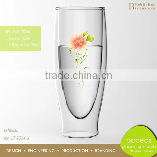 Lower Quantity Customized Handcrafted Nice Glass Coffee Cup photo-4