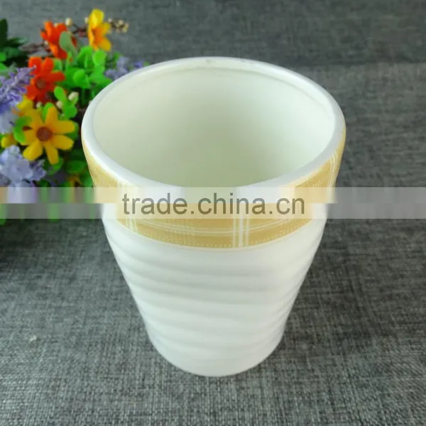 Fashion White And Yellow Stripe Eco Friendly Mug Ceramic Keep Cup For Office Use photo-2