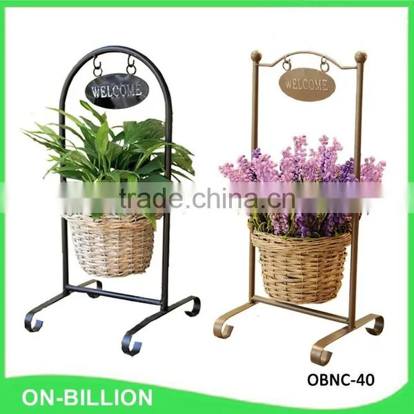Decorative Flower Arrangement Basket With Iron Stand photo-2