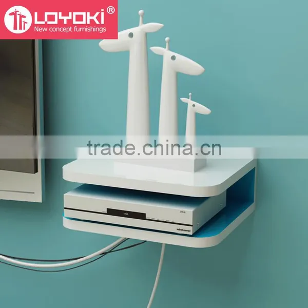 New Design Wall Mounted Mini TV Console Useful MDF Wood Wall Shelf Home Wall Decor photo-3
