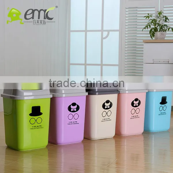 Emc Plastic Waste Bins With Cover, 20L Square Shape Plastic Waste Bins With Cover photo-3