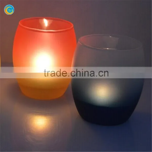 Electroplate Frosting Egg Shape Glass Candle Holder Candlestick photo-4
