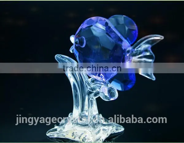 Purple Handmade Crystal Fish With a Base as Crystal Gifts for 15th Wedding Anniversary photo-4