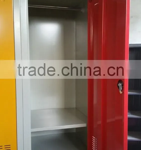 Singe Side Two- Door Metal Locker With One Shelf in Red photo-3