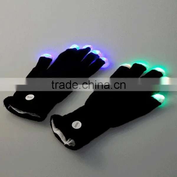 Christmas Holiday Light LED Flashing Gloves Light Finger Mittens Costumes Rave Party Skating Riding