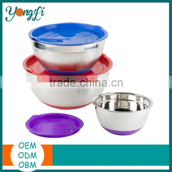 Personalized Kitchen Helper Silicone Bottom Stainless Steel Mixing Bowl Set photo-2