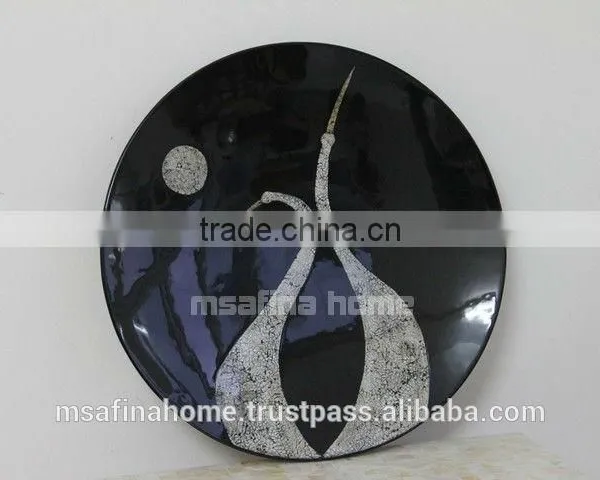 Round Colored Lacquer Decorative Plate photo-2