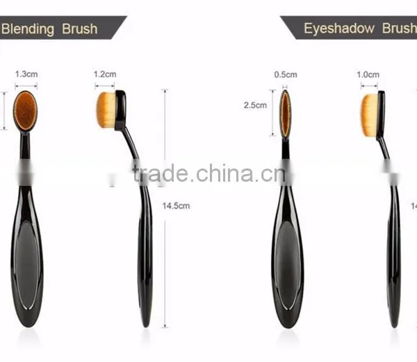 New Professional 10 Pcs Soft Oval Toothbrush Design Makeup Brush Sets Foundation Brushes Cream Contour Powder Blush Conceal photo-5