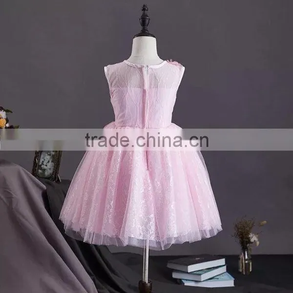 New Arrival Girls Sexy Night Dress Photos Baby Girls Party Wear Dress Pink Cotton Puffy Girls Dress Child Clothes photo-4