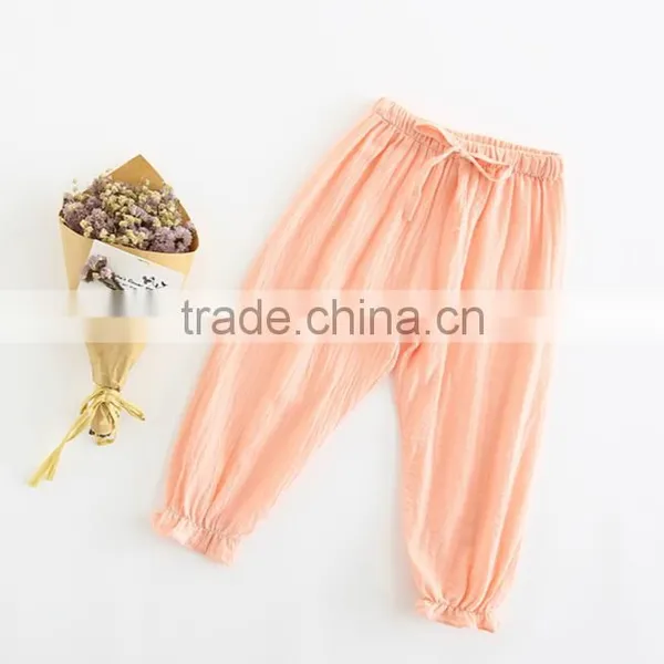 Boys and Girls Pure Color Cotton Lantern Pants Children's Clothing Wavy Striped Pants photo-4